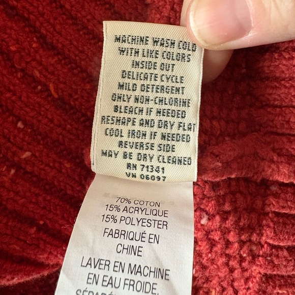 LL Bean cable knit‎ cardigan - Picture 4 of 7